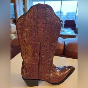 Authentic BUITRE Full-Quill Alligator Cowboy Boots – Cognac – Size 8.5 D
